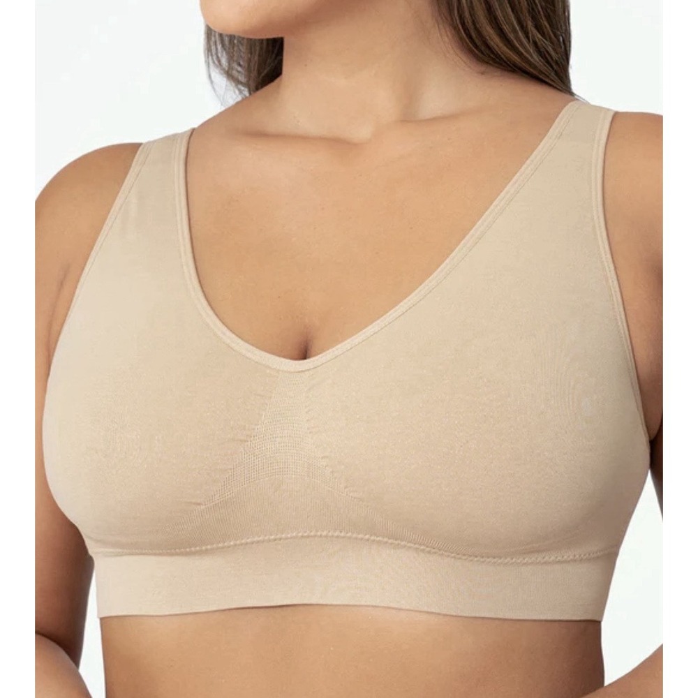 Truekind Everyday Essential  Throw On Wirefree Bra NWT 2XL Beige Comfort